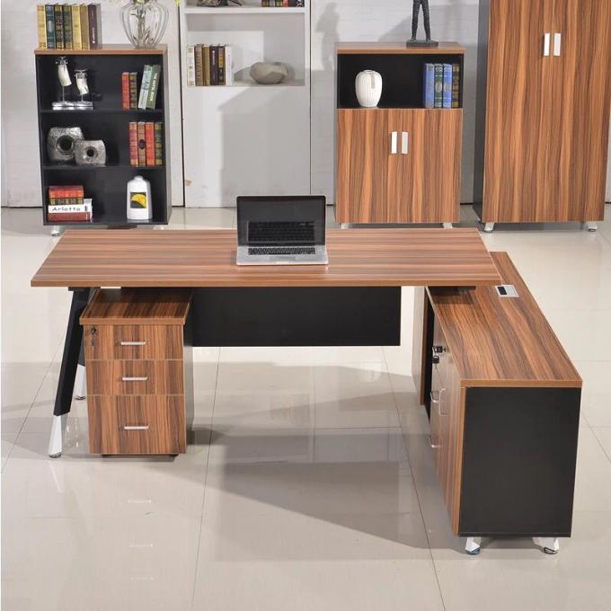 OEMは装飾的なカシ コンピュータ机/MFCの仕上げのチェリーの木製のオフィスのテーブルを整備します