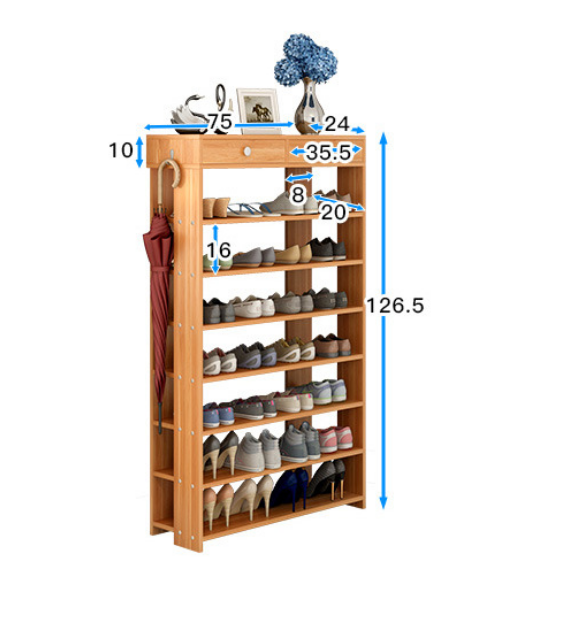 簡単な様式の多くの棚が付いている木製の穀物の削片板の靴のキャビネットはのための選びます
