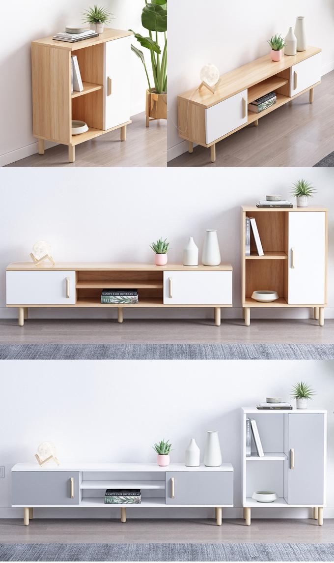 簡単な居間の家具実質木TVは完全なパッケージの現代タイプを立てます