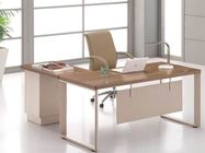 アルミニウム足木コンピュータ テーブル/現代的なスタイルの白いメラミン テーブル