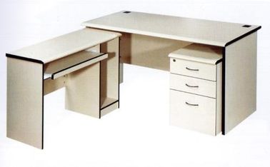 中国 Moistureproof白い削片板のオフィス用家具の永続的な机L形の設計 工場